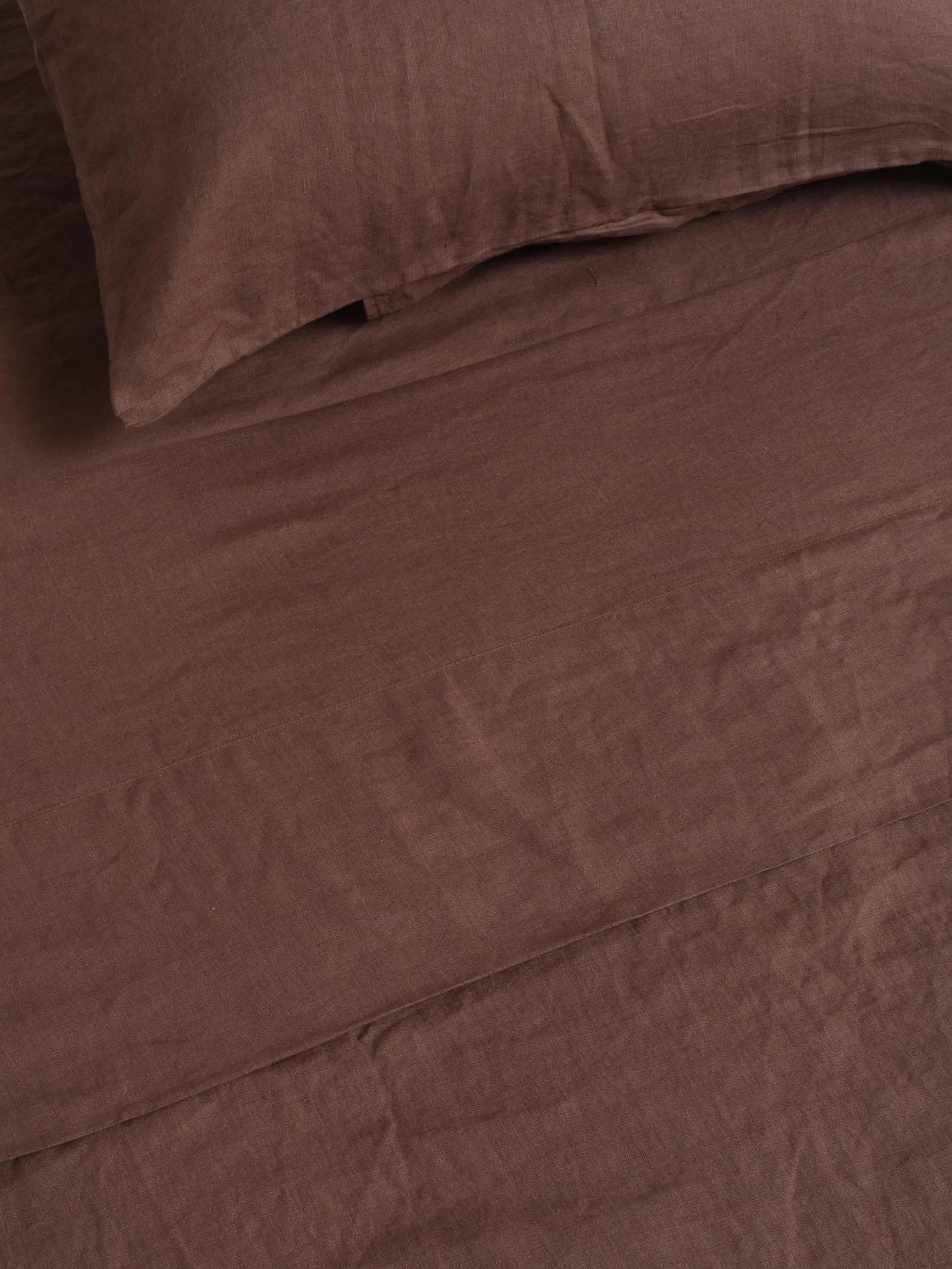 100% Linen Duvet Set in Chocolate