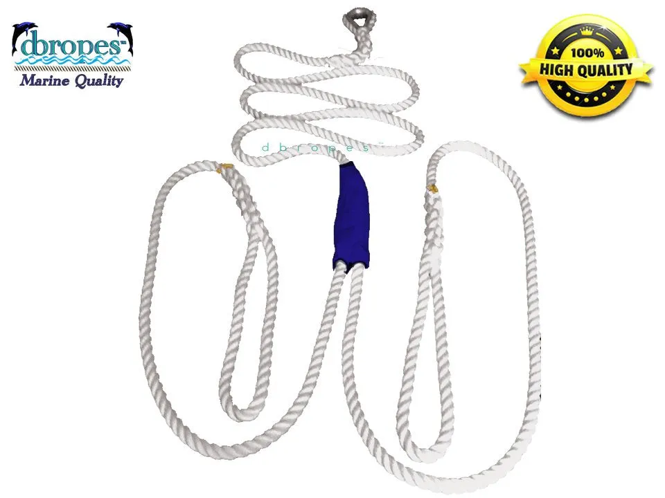 1/2" X 20' Three Strand Double Mooring Pendant 100% Nylon Rope with Stainless Steel Thimble (Tensile Strength 6400 Lbs.) Made in USA.