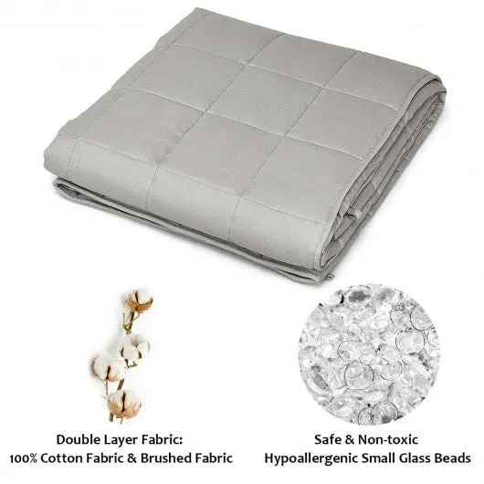 20 lbs 60" x 80" 100% Cotton Weighted Blanket - Light Gray