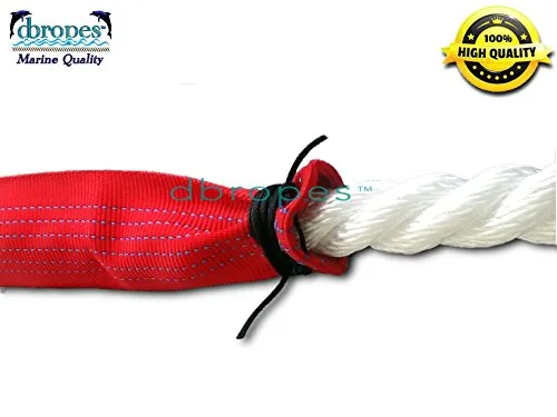 3/4" X 10' Three Strand Mooring Pendant 100% Nylon Rope with Thimble and Chafe Guard. (Tensile Strength 13800 Lbs.) Made in USA. FREE EXPEDITED SHIPPING. (Select color before add to cart)