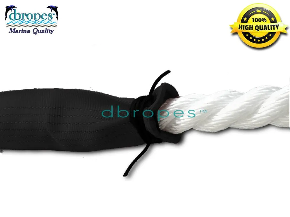 3/4" X 16' Three Strand Double Mooring Pendant 100% Nylon Rope (10ft   2lines of 6ft) with  Stainless Steel Thimble, 2 Chafe Guards, and Float System