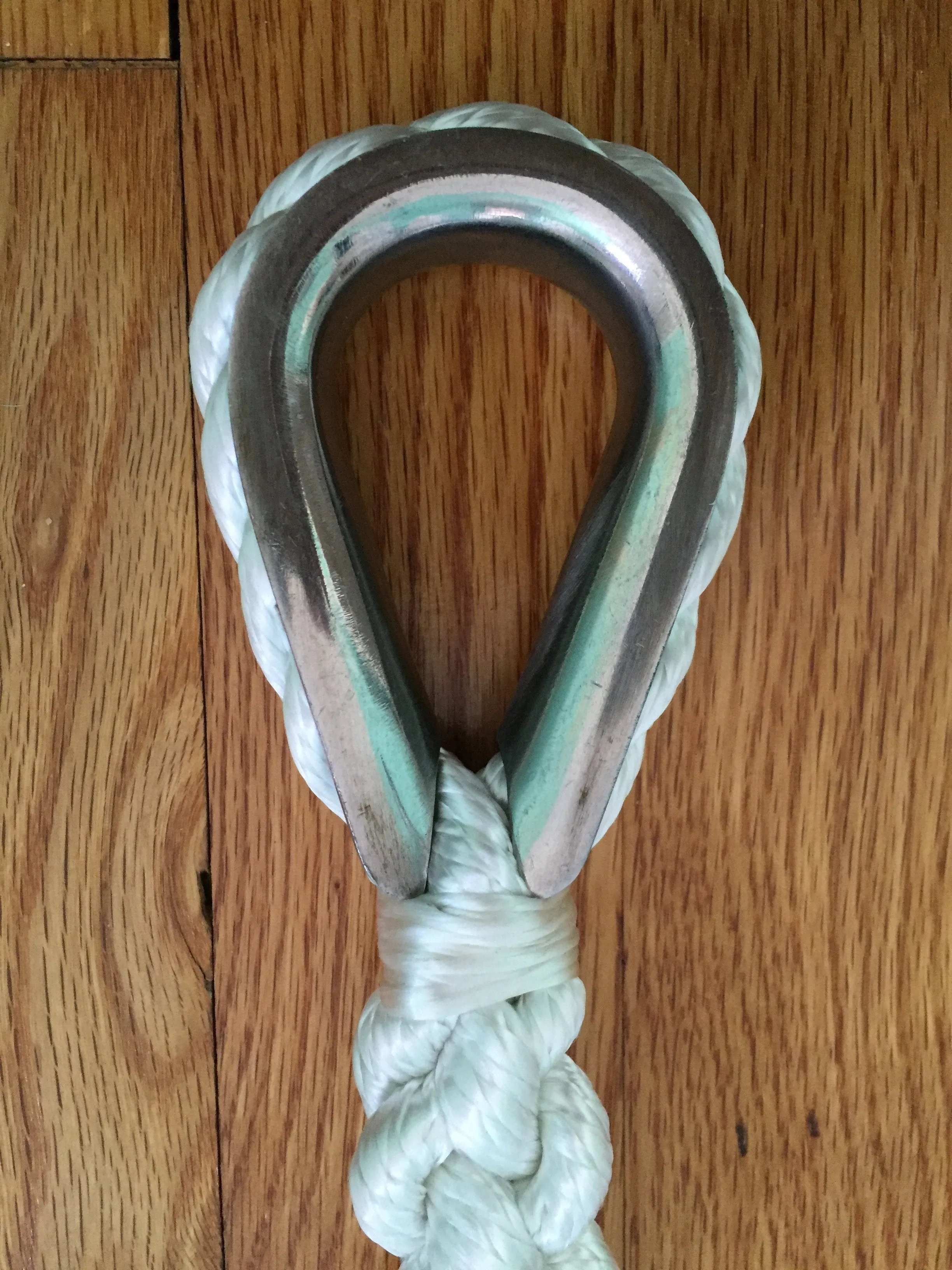 3/4" X 16' Three Strand Double Mooring Pendant 100% Nylon Rope (10ft   2lines of 6ft) with  Stainless Steel Thimble, 2 Chafe Guards, and Float System