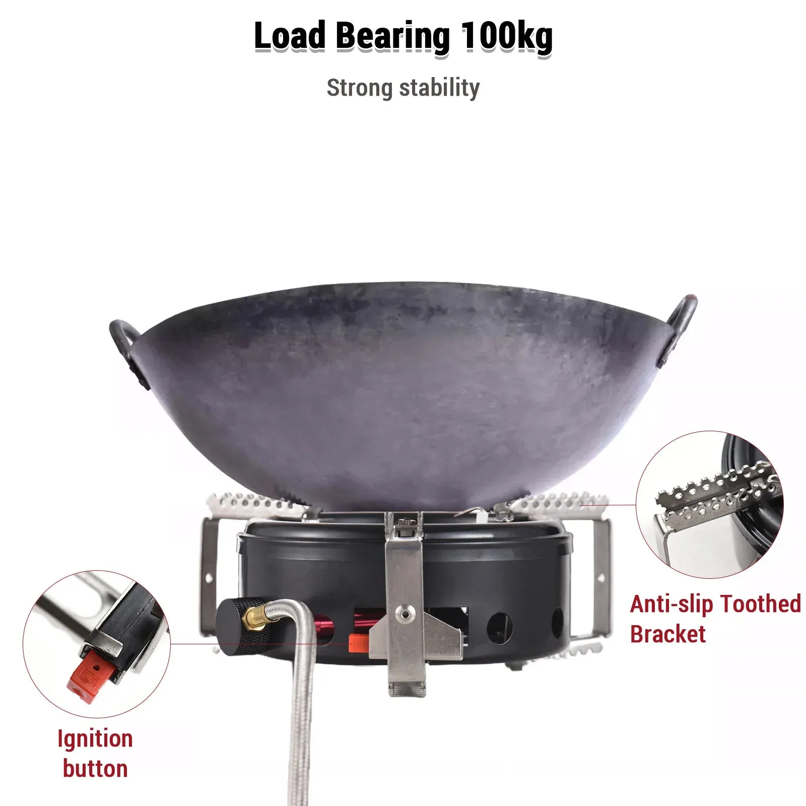 3500W Camping Stove High-Altitude Infrared Portable Windproof Gas Stove for Outdoor Hiking Lightweight and Foldable