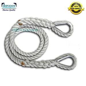 5/8" X 7 lines Three Strand Mooring Pendant 100% Nylon Rope with 2  SS Thimbles. (Tensile Strength 10400 Lbs.) Made in USA. FREE SHIPPING