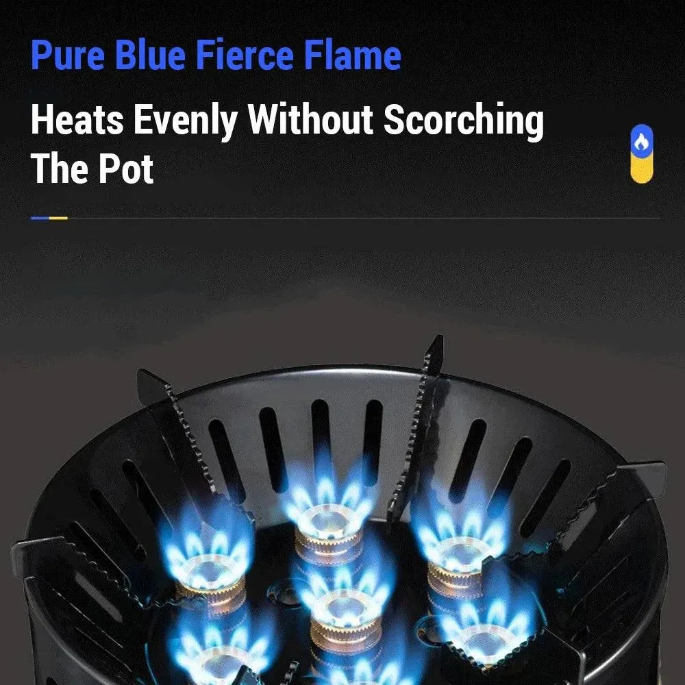 9800W Fierce Fire Camping Stove Portable Seven Core Stove Camping Stove for Camping Hiking