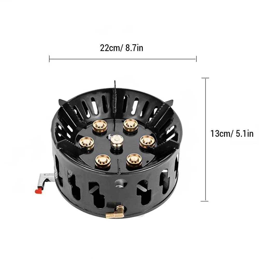 9800W Fierce Fire Camping Stove Portable Seven Core Stove Camping Stove for Camping Hiking