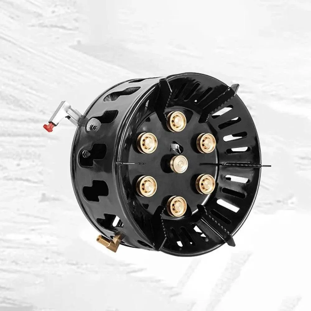 9800W Fierce Fire Camping Stove Portable Seven Core Stove Camping Stove for Camping Hiking