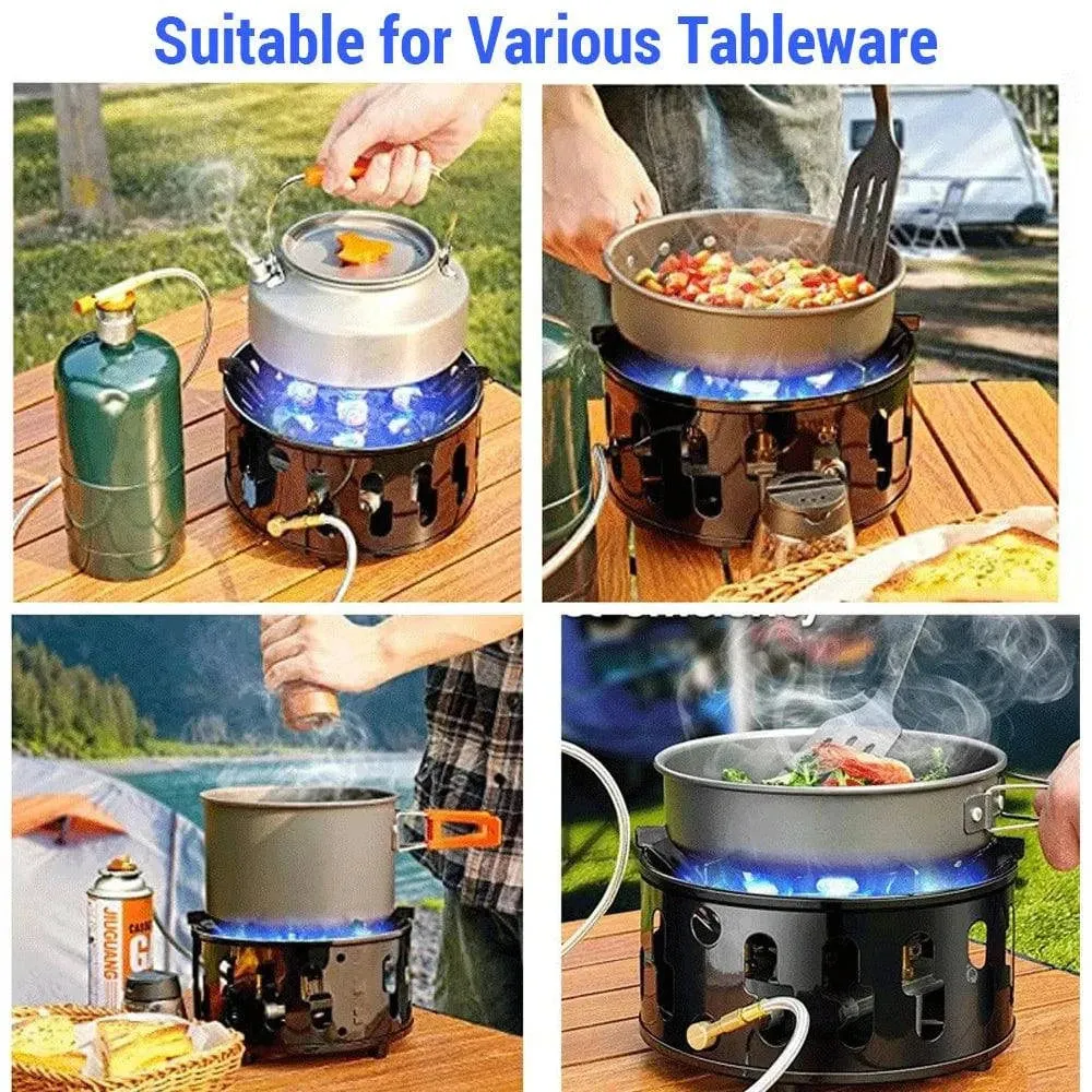 9800W Fierce Fire Camping Stove Portable Seven Core Stove Camping Stove for Camping Hiking