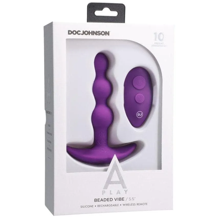 A-Play Shaker Rechargeable Silicone Beaded Anal Plug with Remote Control