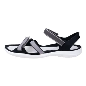 Crocs Swiftwater Webbing Flat Sandals Fabric Grey Colour For Women