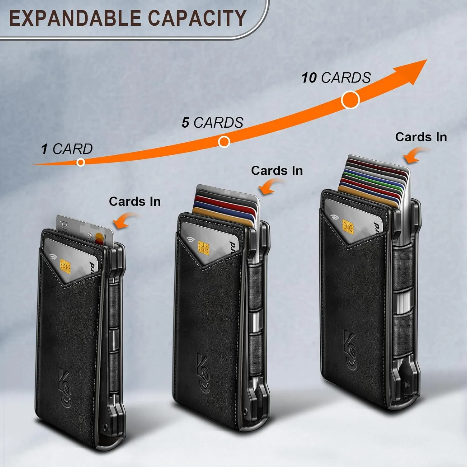 KEMISANT Men Wallet- Slim Wallet Money Clip For Gift Men in Front Pocket 12Cards-Metal Case with Magnetic Flip