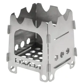 Lixada Titanium Wood Stove Outdoor Camping Stove Folding Stainless Steel Alcohol Stove BBQ Picnic Burners Camping Equipment