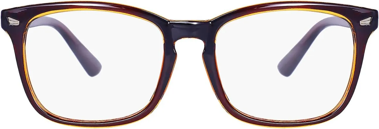MAXJULI Blue Light Blocking Glasses,Computer Reading/Gaming/TV/Phones Glasses for Women Men(Brown)