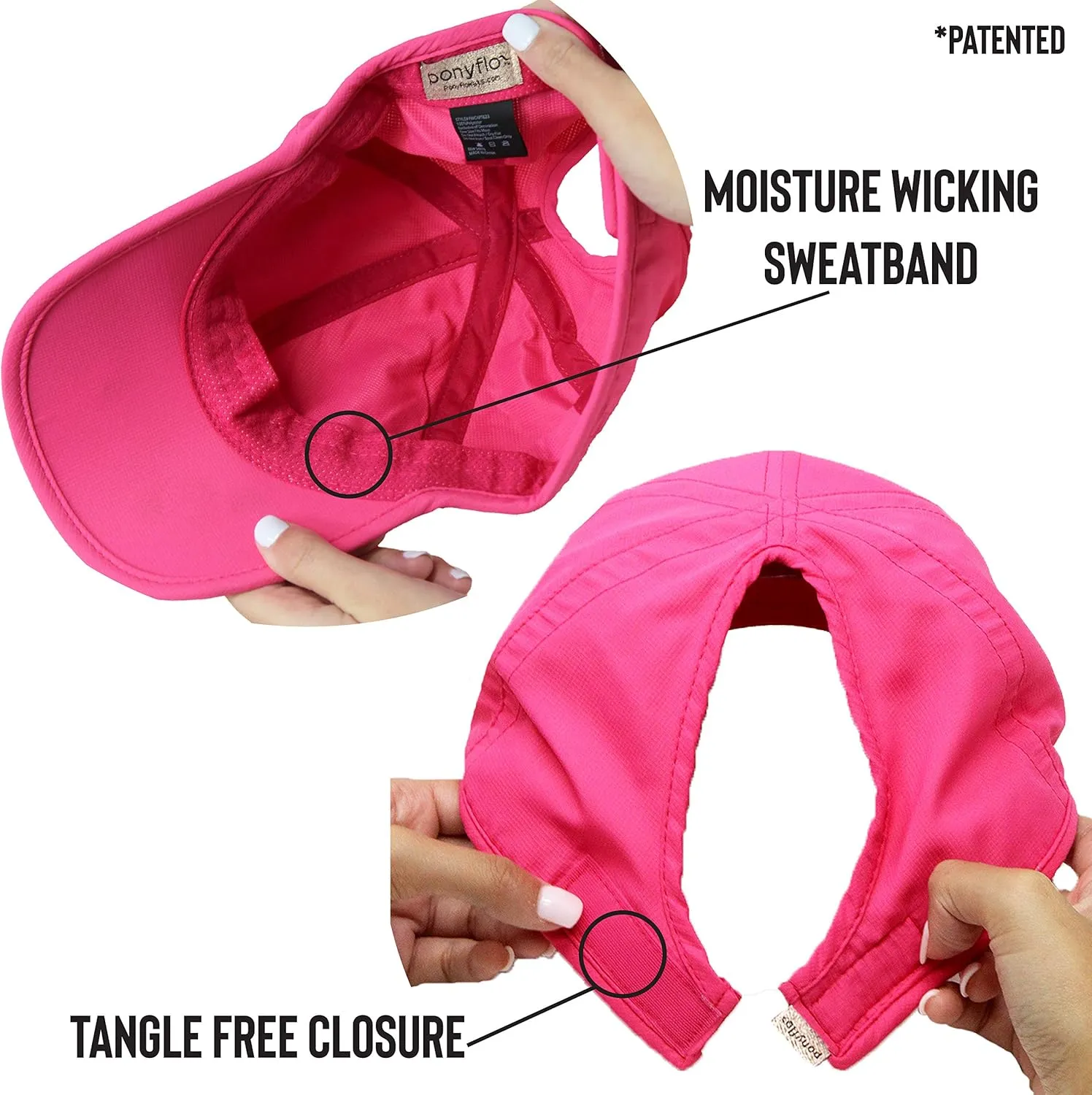 Ponyflo Womens Ponytail Baseball Cap - Ponytail Hats for Women, Curly Hair Ponytail Hat, Baseball Hat for Women