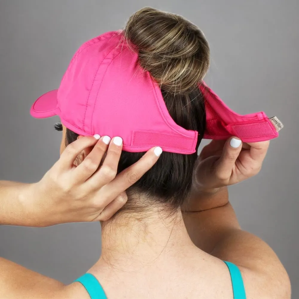 Ponyflo Womens Ponytail Baseball Cap - Ponytail Hats for Women, Curly Hair Ponytail Hat, Baseball Hat for Women