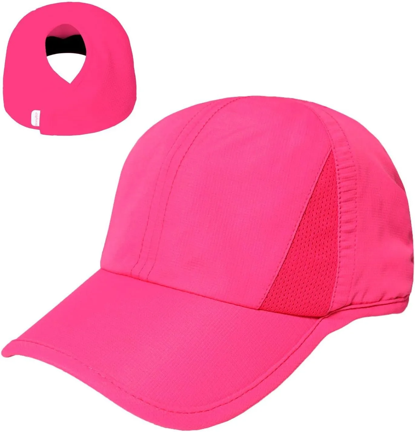 Ponyflo Womens Ponytail Baseball Cap - Ponytail Hats for Women, Curly Hair Ponytail Hat, Baseball Hat for Women