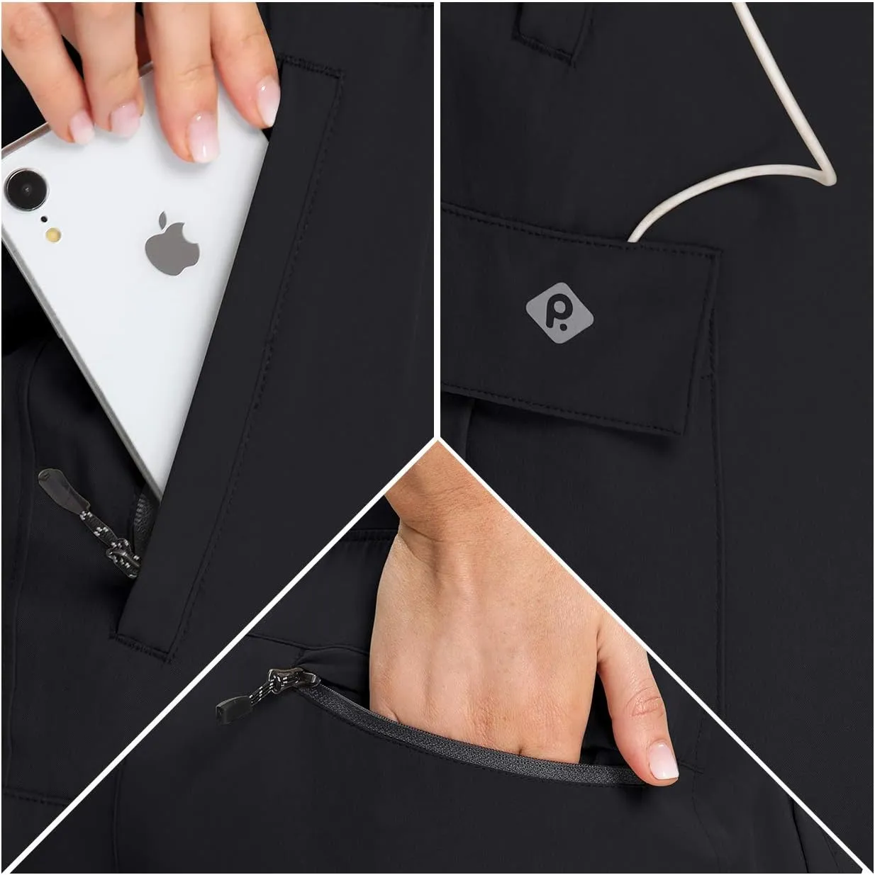 RlaGed Women??s Cargo Hiking Pants Lightweight Joggers Quick Dry Water Resistant Outdoor Fishing UPF 50 Zipper Pockets