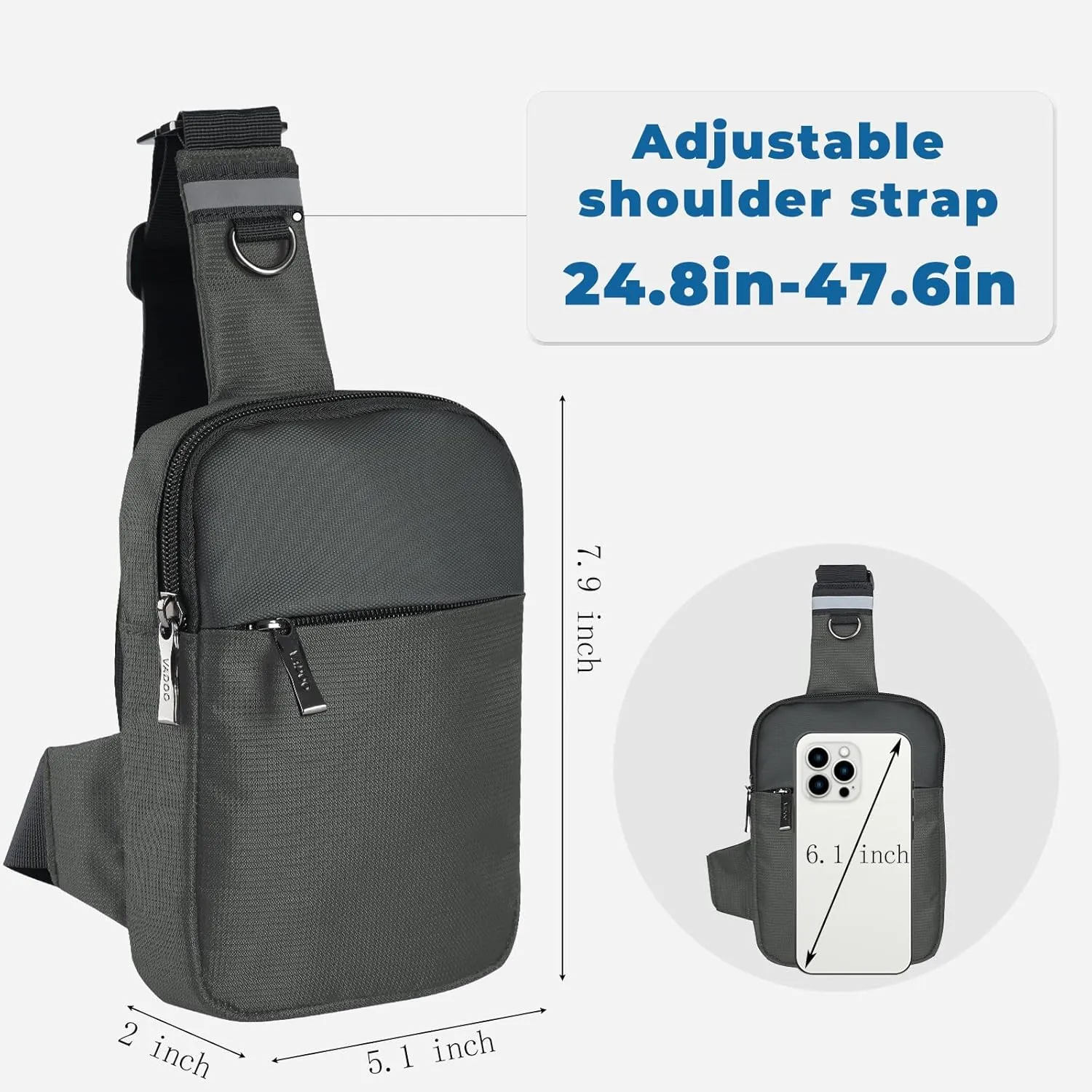 Small Sling Bag Mini Crossbody Bag with RFID Blocking Fashionable Fanny Pack for Women and Men Chest Bag for Travel