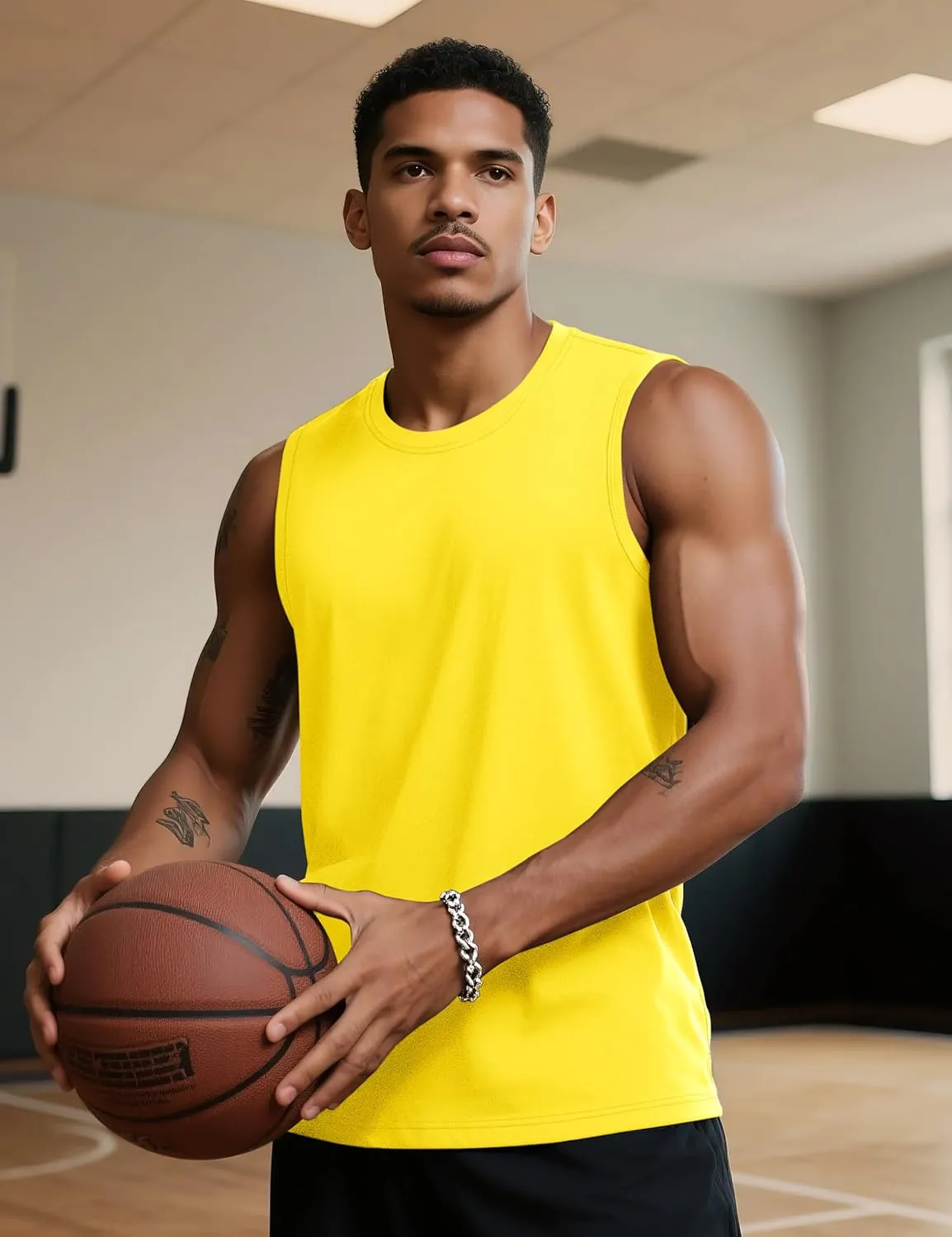 TACVASEN Tank Top for Men Moisture Wicking Cotton Sleeveless Shirts Muscle Gym Workout Causal Summer Tank Tops