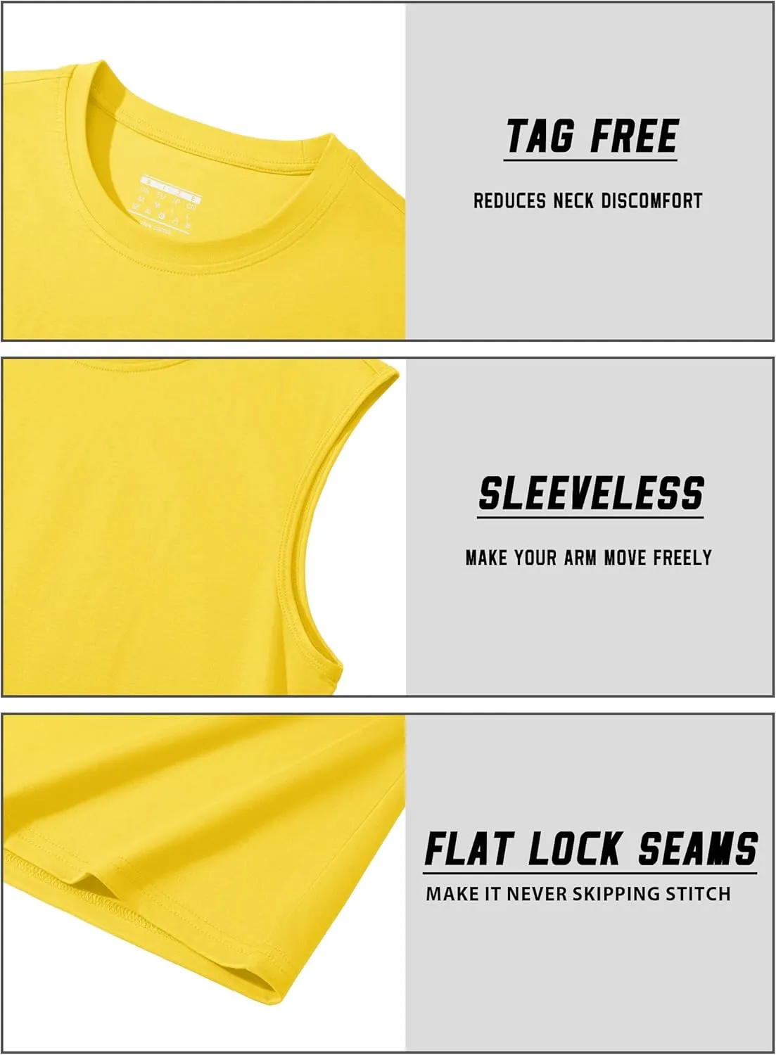 TACVASEN Tank Top for Men Moisture Wicking Cotton Sleeveless Shirts Muscle Gym Workout Causal Summer Tank Tops