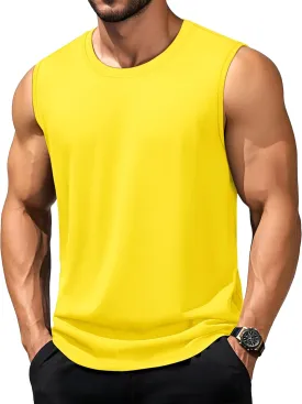TACVASEN Tank Top for Men Moisture Wicking Cotton Sleeveless Shirts Muscle Gym Workout Causal Summer Tank Tops